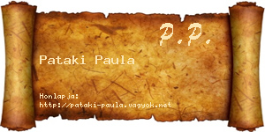 Pataki Paula névjegykártya